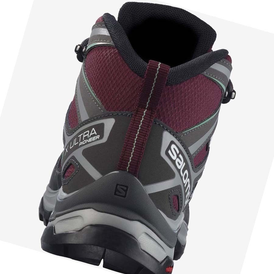 Salomon WoX ULTRA PIONEER MID CLIMASALOMON™ WATERPROOF Kadın Yürüyüş Ayakkabısı Kırmızı | TR 2793JPQ